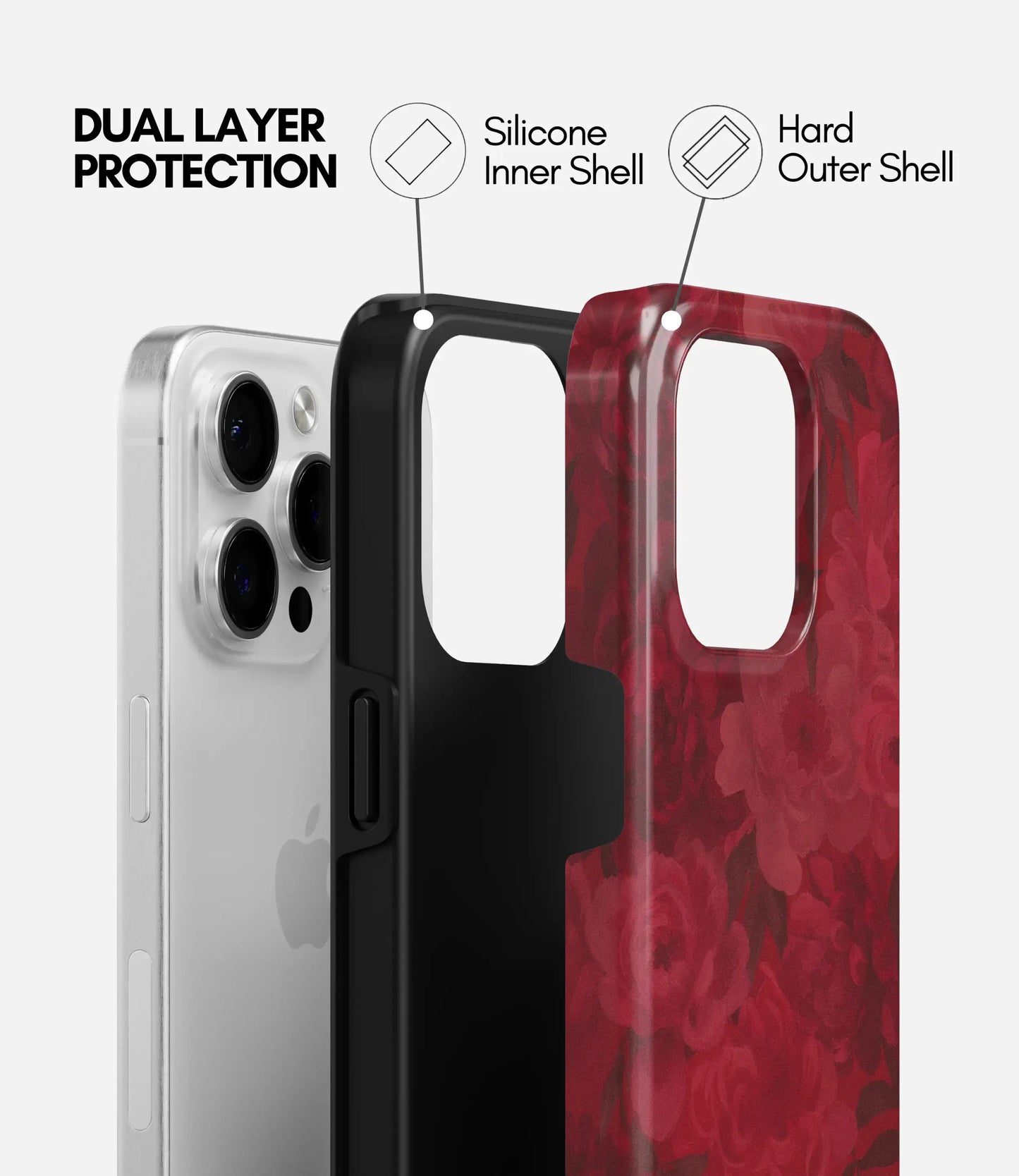Crimson Bloom Glossy Armoured Case