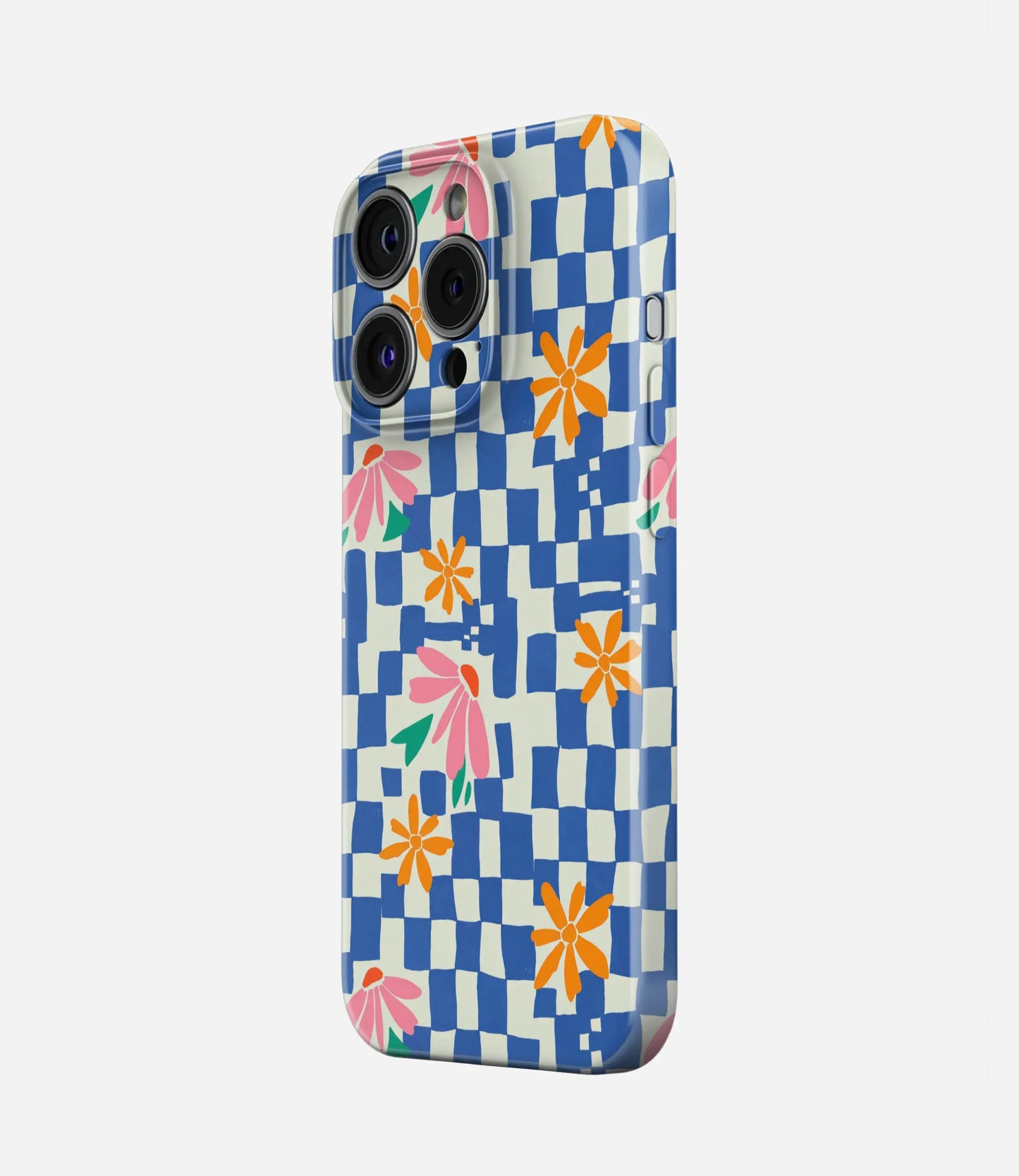 Checkered Bloom Glossy Hard Case
