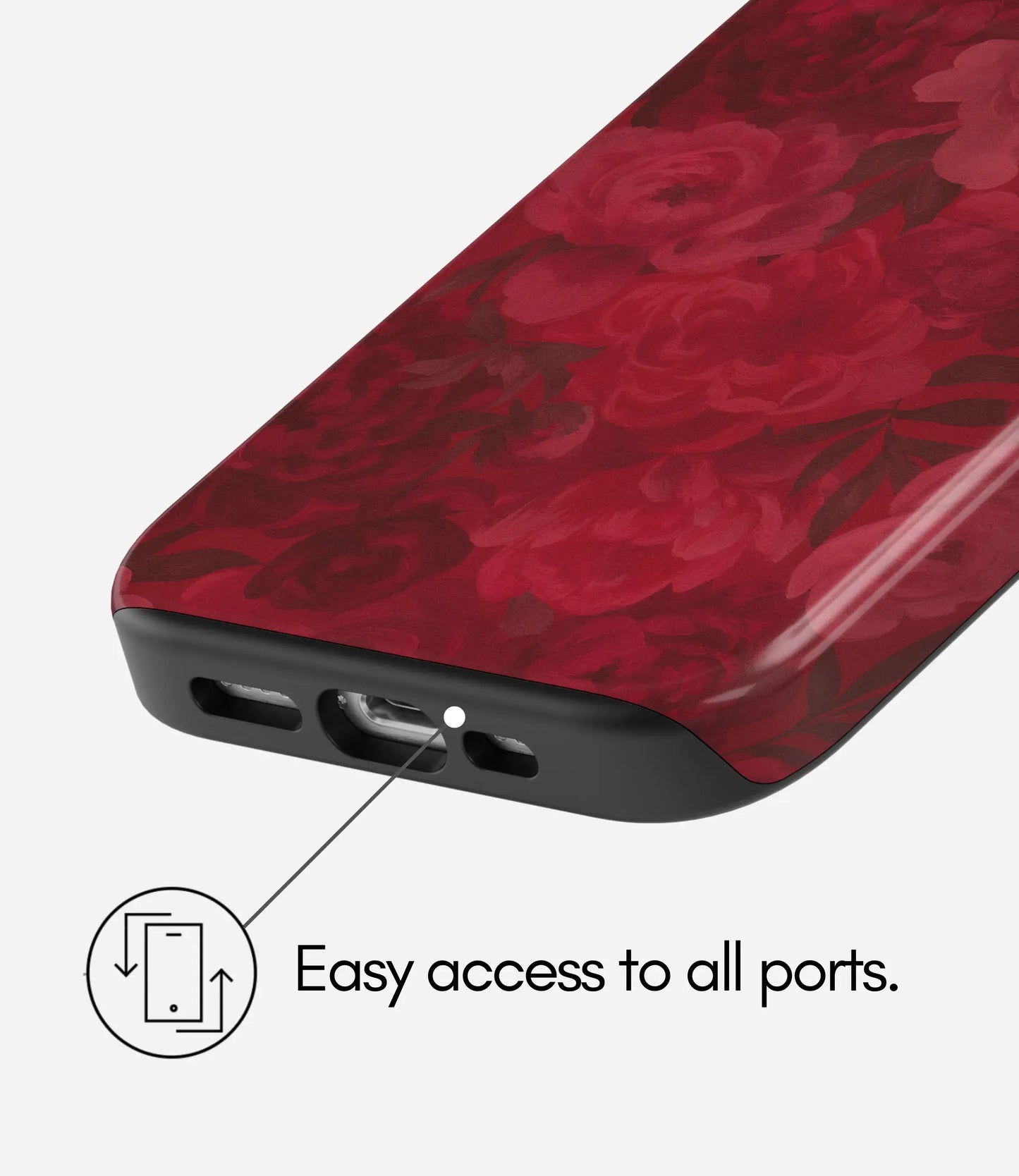 Crimson Bloom Glossy Armoured Case