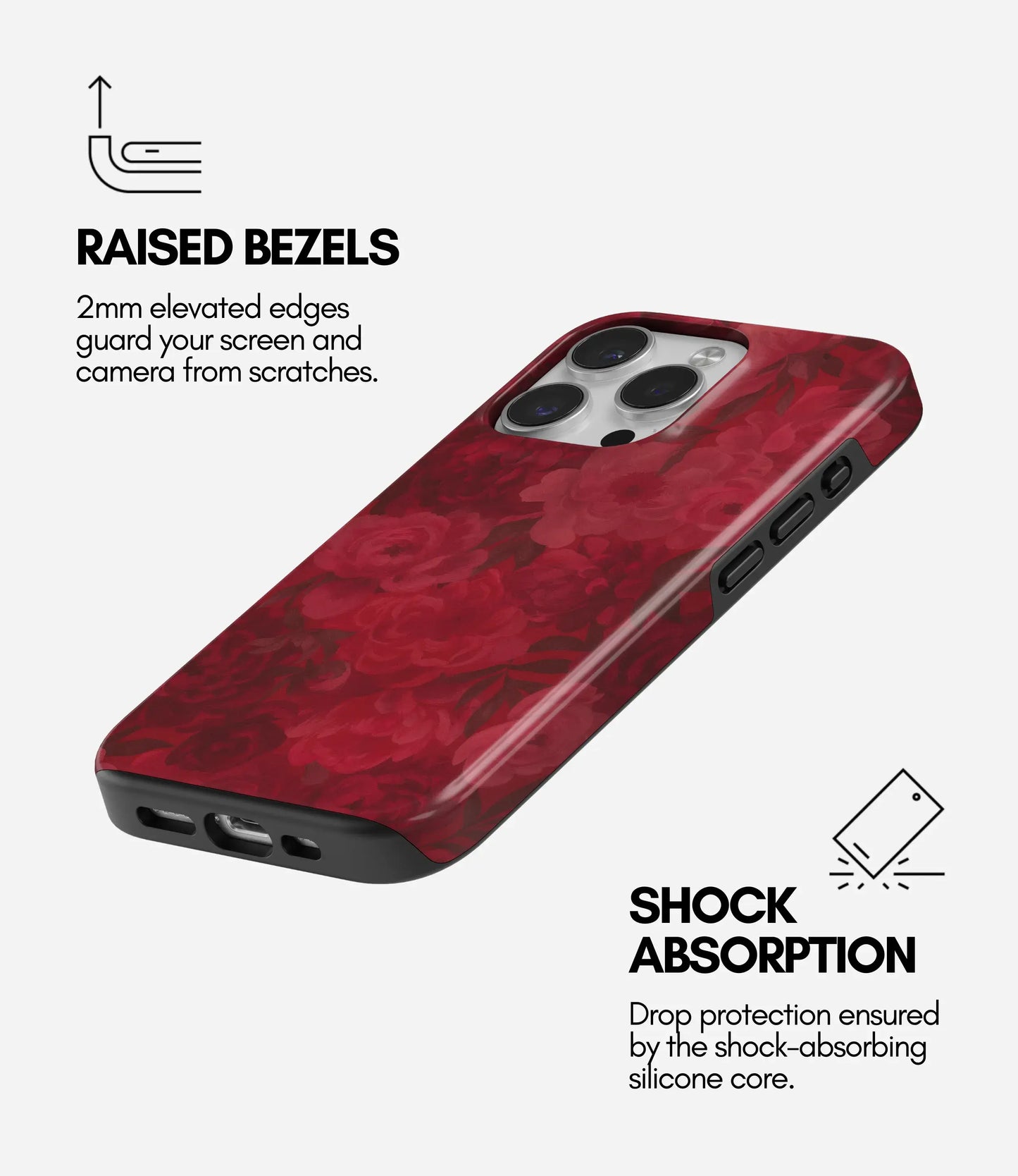Crimson Bloom Glossy Armoured Case