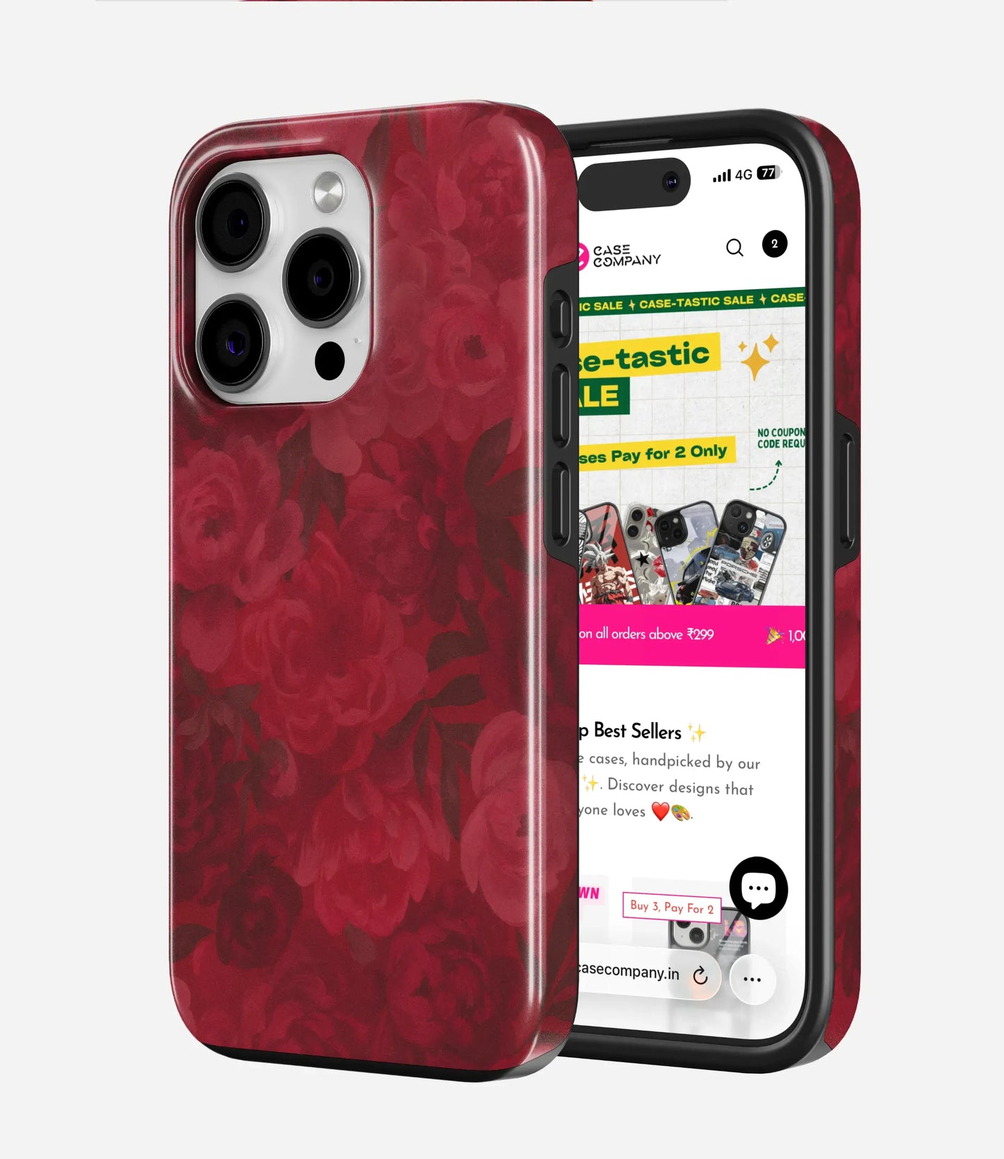 Crimson Bloom Glossy Armoured Case