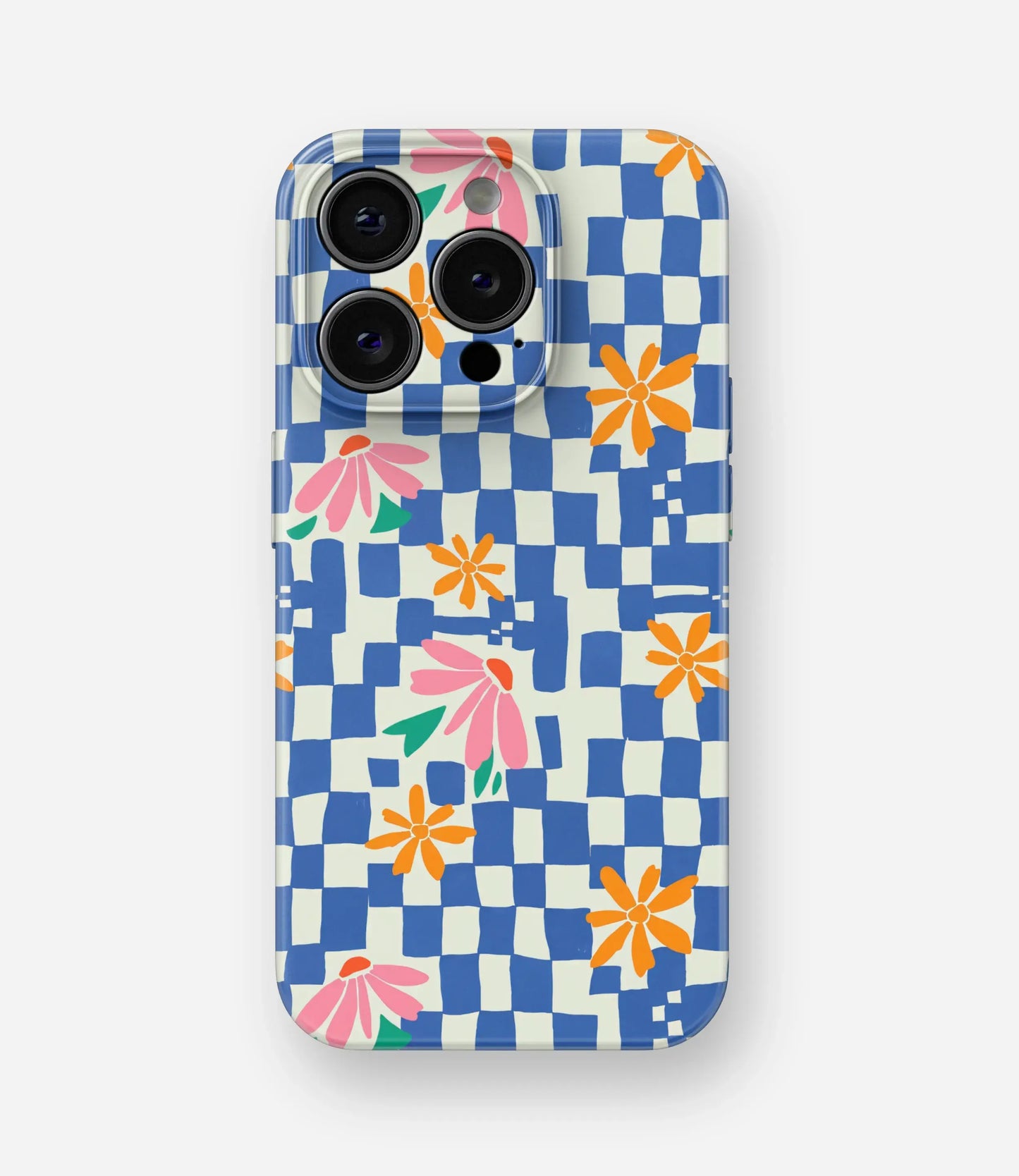 Checkered Bloom Glossy Hard Case