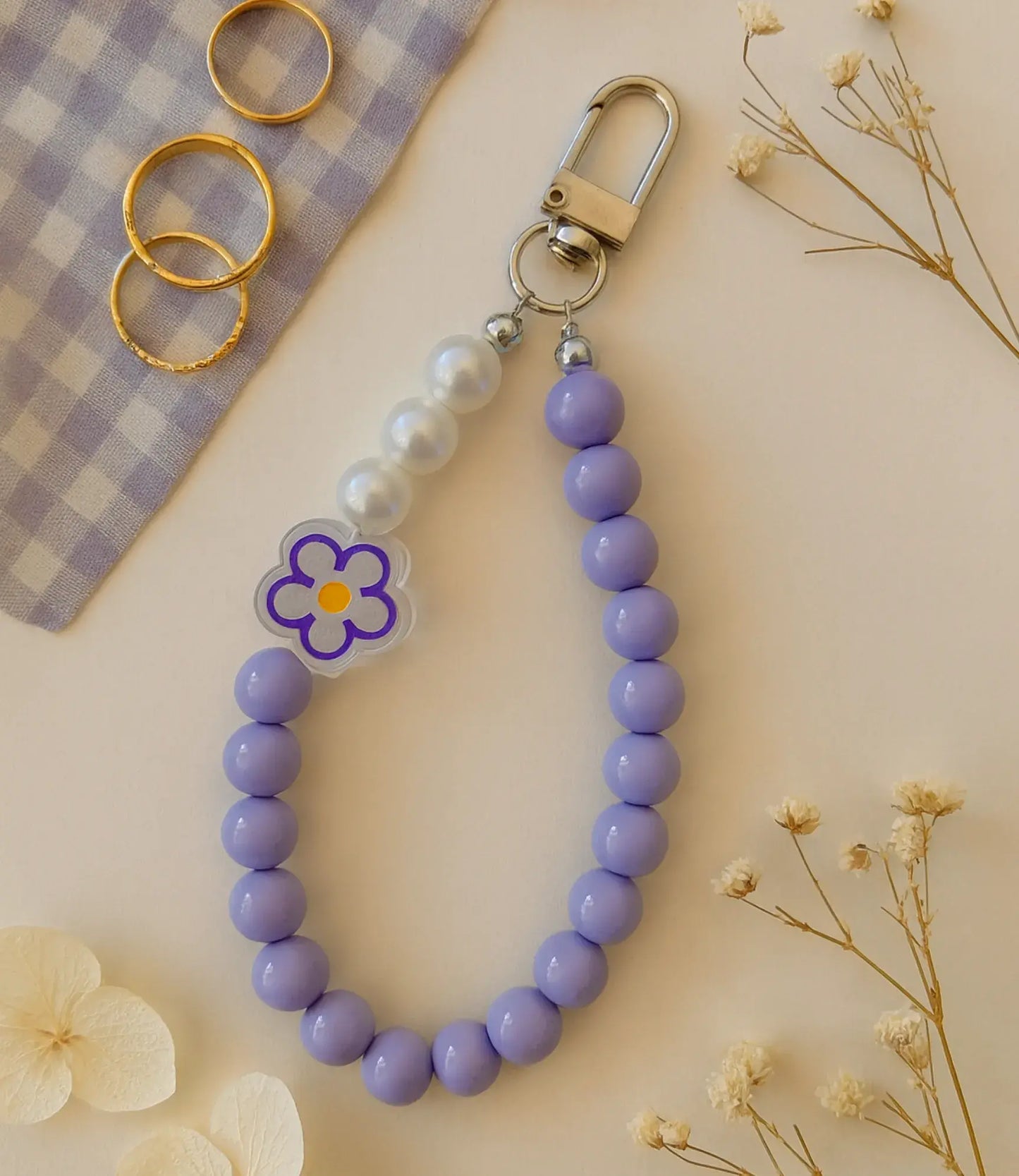 Purple Flower Phone Charm